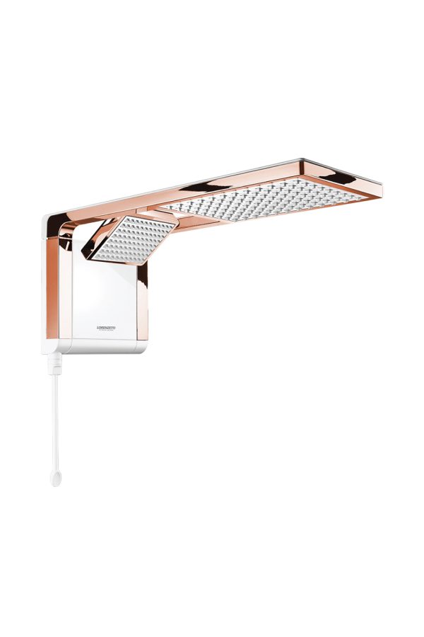 Acqua Duo Shower – White and Rose Gold, Dual Jet System, Instant Hot Water