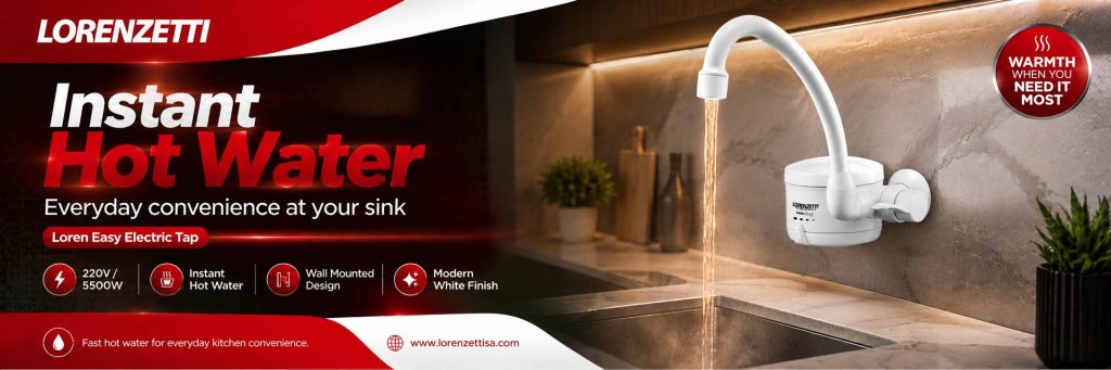 Lorenzetti Loren Easy Electric Tap wall-mounted instant hot water tap for kitchen sink